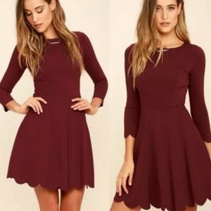 Lulus Scalloped Hem Cumulonimbus Clouds Dress